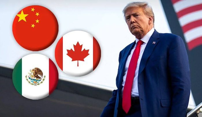 A PARTIR DE MAÑANA, TRUMP APLICA ARANCELES A CANADÁ, MÉXICO Y CHINA..!!!