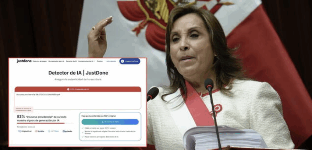 GOBIERNO NIEGA USO DE INTELIGENCIA ARTIFICIAL EN MENSAJE PRESIDENCIAL DE DINA BOLUARTE..!!!