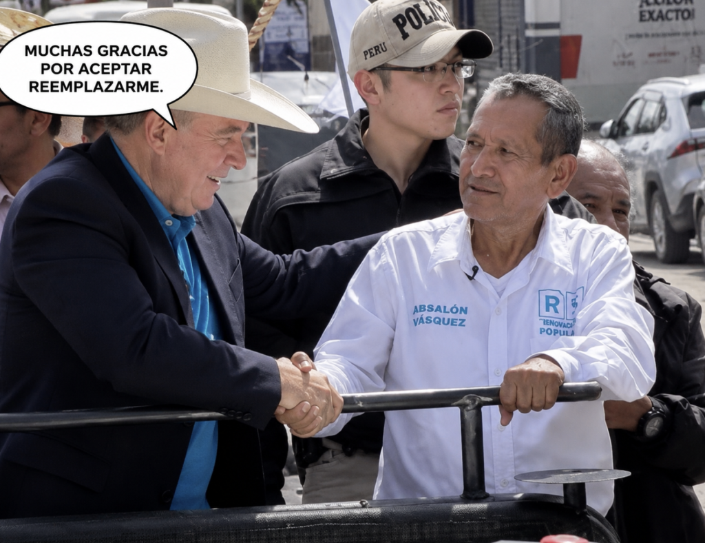 JNE OFICIALIZA EL REEMPLAZO DE RAFAEL LÓPEZ ALIAGA Y EMITE CREDENCIAL PARA ABSALÓN VÁSQUEZ..!!!!