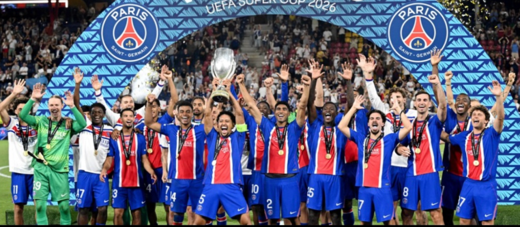 REYES DE EUROPA SUPERCOPA DE EUROPA 2026 PSG SUPERÓ Y LE GANÓ A ASTON VILLA 2-1 EN SALZBURGO Y LEVANTÓ SU SEGUNDA SUPERCOPA EUROPEA..!!!!!!